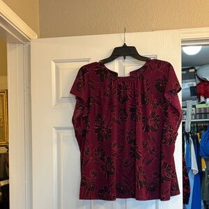 Floral Burgundy Women's Top